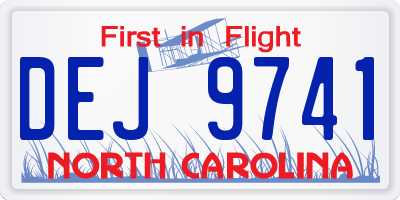 NC license plate DEJ9741