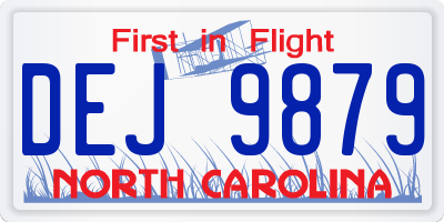 NC license plate DEJ9879