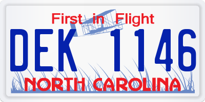 NC license plate DEK1146