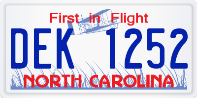NC license plate DEK1252