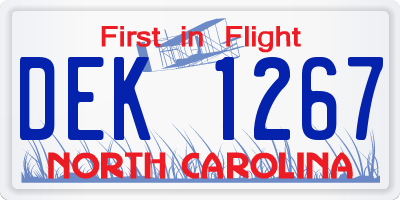 NC license plate DEK1267