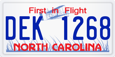 NC license plate DEK1268
