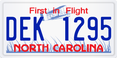 NC license plate DEK1295