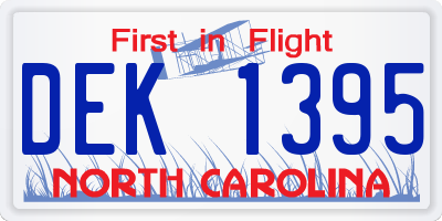 NC license plate DEK1395