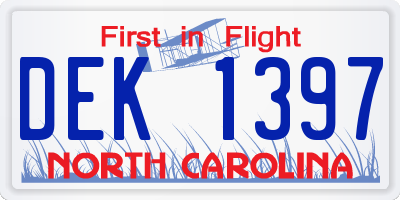 NC license plate DEK1397