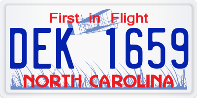 NC license plate DEK1659