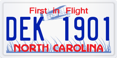 NC license plate DEK1901