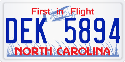NC license plate DEK5894