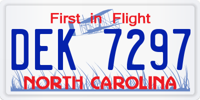 NC license plate DEK7297