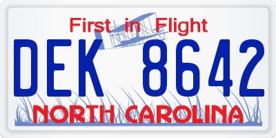 NC license plate DEK8642