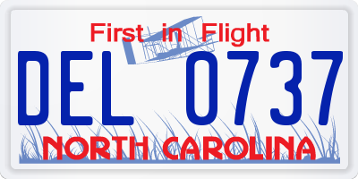 NC license plate DEL0737