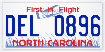 NC license plate DEL0896