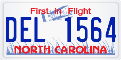 NC license plate DEL1564