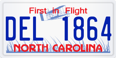 NC license plate DEL1864