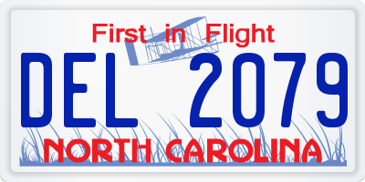 NC license plate DEL2079