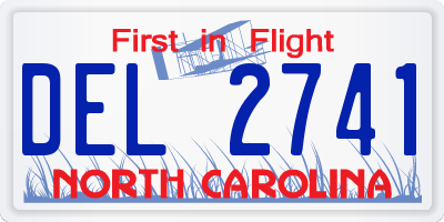 NC license plate DEL2741