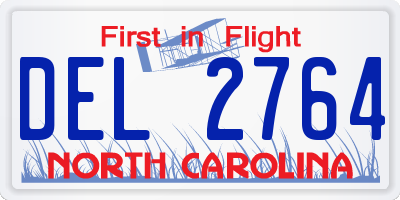 NC license plate DEL2764