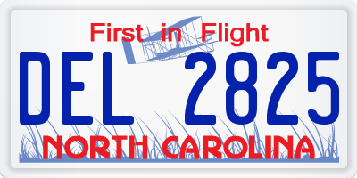 NC license plate DEL2825