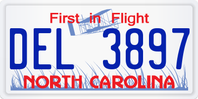NC license plate DEL3897