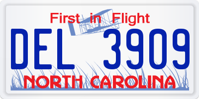 NC license plate DEL3909
