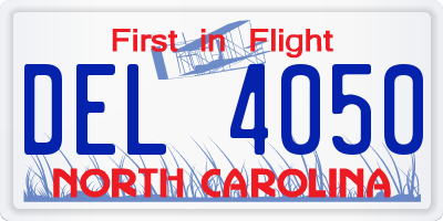 NC license plate DEL4050