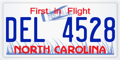 NC license plate DEL4528