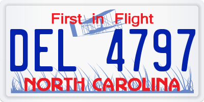 NC license plate DEL4797