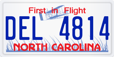 NC license plate DEL4814