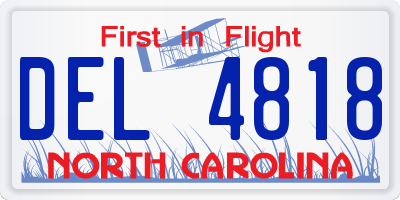 NC license plate DEL4818
