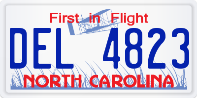 NC license plate DEL4823