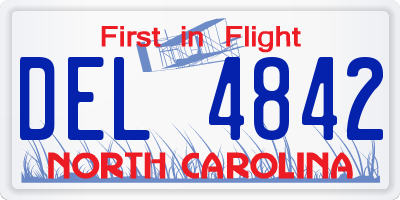 NC license plate DEL4842