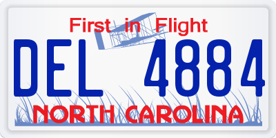 NC license plate DEL4884