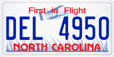 NC license plate DEL4950