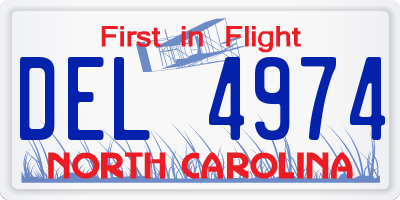 NC license plate DEL4974