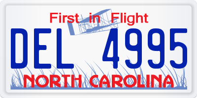 NC license plate DEL4995