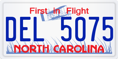 NC license plate DEL5075