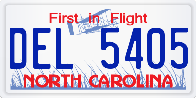 NC license plate DEL5405