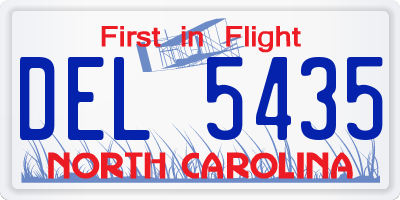 NC license plate DEL5435