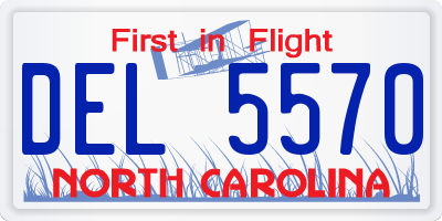NC license plate DEL5570