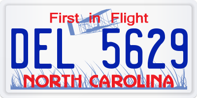 NC license plate DEL5629