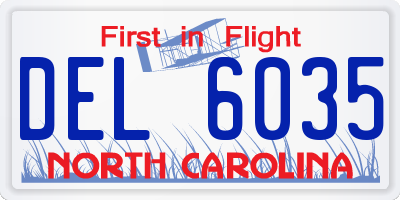 NC license plate DEL6035