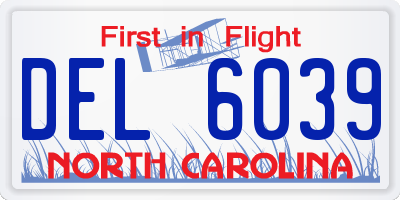 NC license plate DEL6039