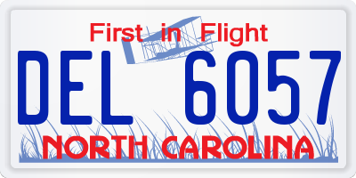 NC license plate DEL6057