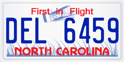 NC license plate DEL6459