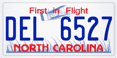 NC license plate DEL6527