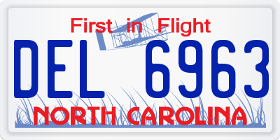 NC license plate DEL6963