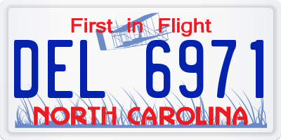 NC license plate DEL6971