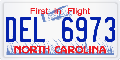 NC license plate DEL6973