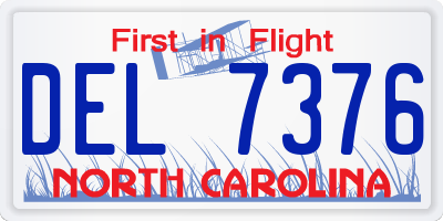 NC license plate DEL7376