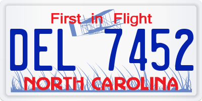 NC license plate DEL7452